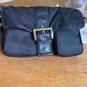 NWT Franco Sarto black nylon shoulder bag